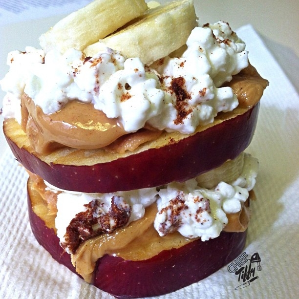 Ripped Recipes Pb Banana Cottage Cheese Apple Stack