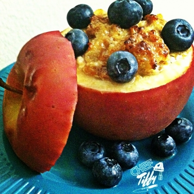 Baked Cottage Cheese & Almond Butter Apple