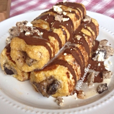 Cookies and Cream Stuffed French Toast