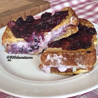 Blueberry Cheesecake Stuffed Protein French Toast