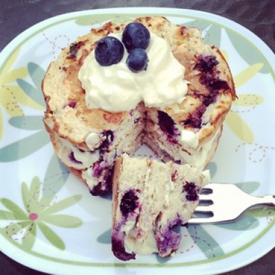 Blueberry-Lemon Protein Pancakes