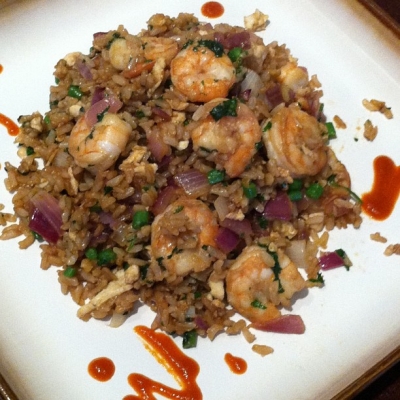 Brown Fried Rice With Shrimp
