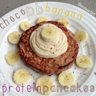 Choco-Pb-Banana Protein Pancakes