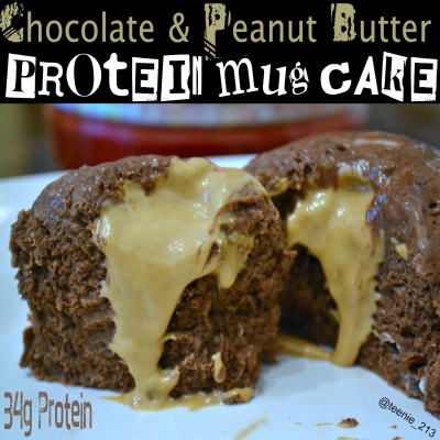 Chocolate & Peanut Butter Protein Mug Cake