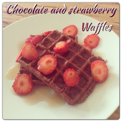 Chocolate and Strawberry Protein Waffles