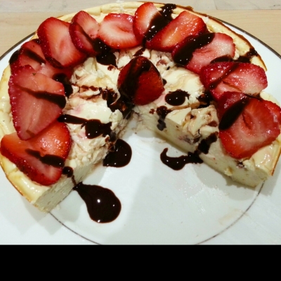 Chocolate Covered Strawberries Protein Cheesecake
