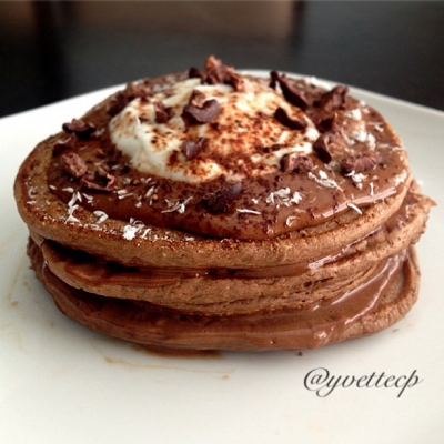 Chocolate Espresso Protein Pancakes