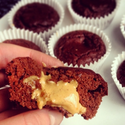 Chocolate Peanut Butter Protein Cupcakes!