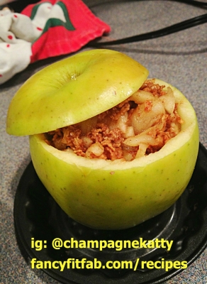 Clean Apple Crumble Stuffed Baked Apple