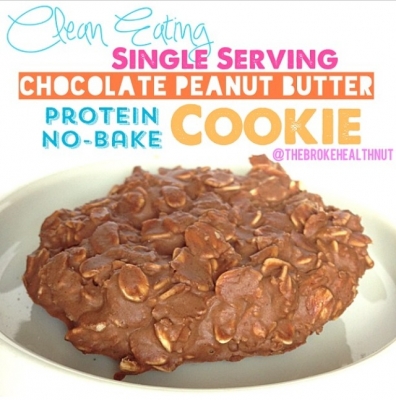 Clean Eating Single Serving Chocolate Peanut Butter Protein No-Bake Cookie