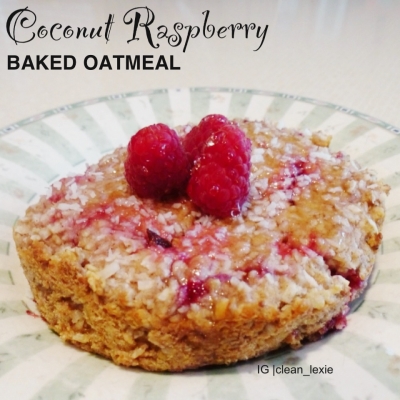 Coconut Raspberry Baked Oatmeal