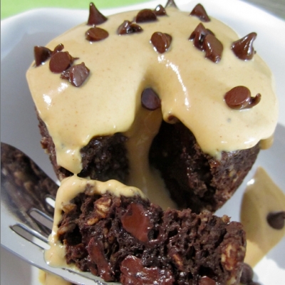 Decadent Chocolate Mug Cake With Peanut Butter Frosting