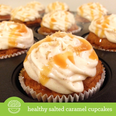 Healthy Salted Caramel Pumpkin Cupcakes