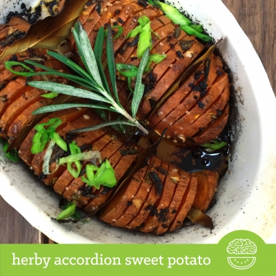 Herby Accordion Sweet Potato