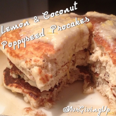 Lemon & Coconut Poppyseed Protein Pancakes