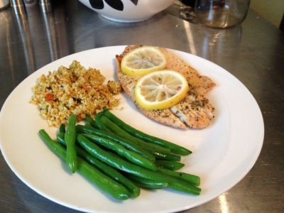 Lemon Tilapia Baked In Foil With Asparagus and Couscous
