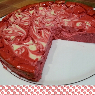 Marbled Red Velvet Protein Cheesecake
