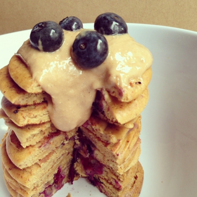 Nutty Blueberry Pancakes
