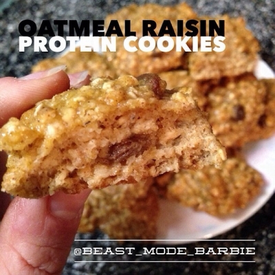 Oatmeal Raisin Protein Cookies