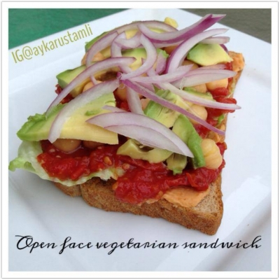 Open Face Vegetarian Sandwich