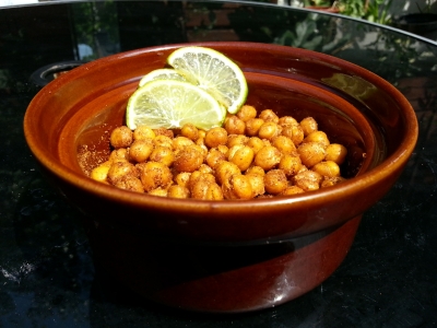 Oven Roasted Spicy Chickpeas