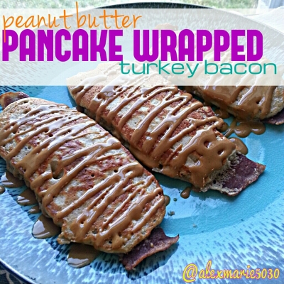 Peanut Butter Pancake Wrapped Turkey Bacon