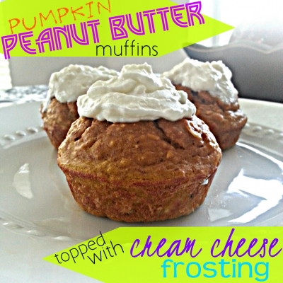 Peanut Butter Pumpkin Muffins With Cream Cheese Frosting