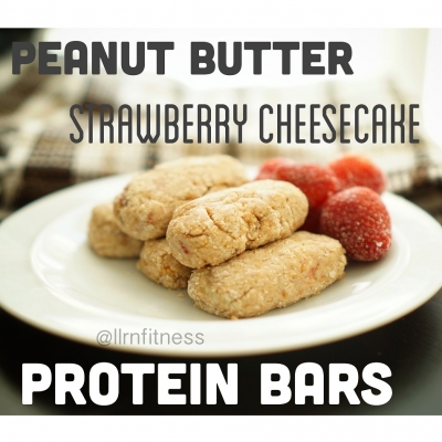 Peanut Butter Strawberry Cheesecake Protein Bars