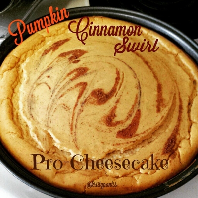 Pumpkin Cinnamon Swirl Protein Cheesecake