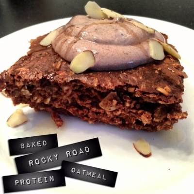 Rocky Road Oatmeal Protein Cake