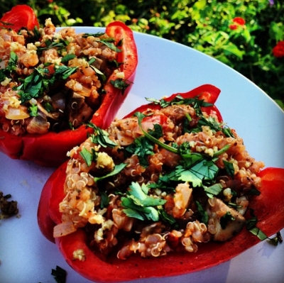 Spicy Quinoa Stuffed Peppers