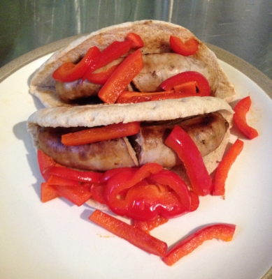 Turkey Sausages with Sauteed Peppers