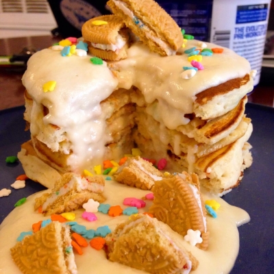 Vanilla Birthday Cake Protein Pancakes