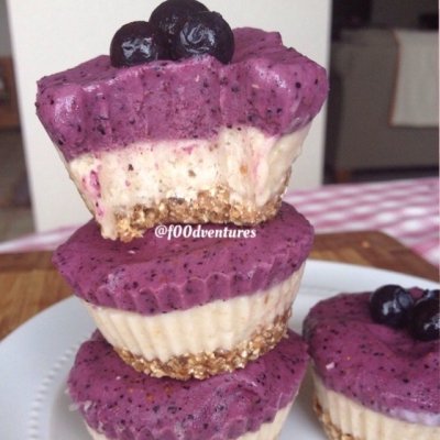 Vegan No Bake Blueberry Cheesecake Bites