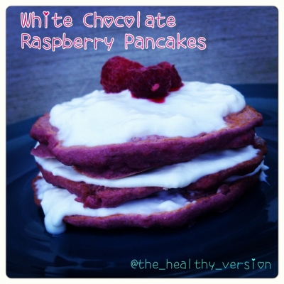 White Chocolate Raspberry Pancakes