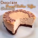 Chocolate Crusted Peanut Butter Toffee Cheesecake