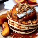Peach Crisp Protein Pancakes