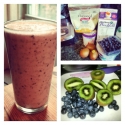 The Anti Aging Kiwi-Blueberry-Pom Protein Smoothie With Agave Drizzle